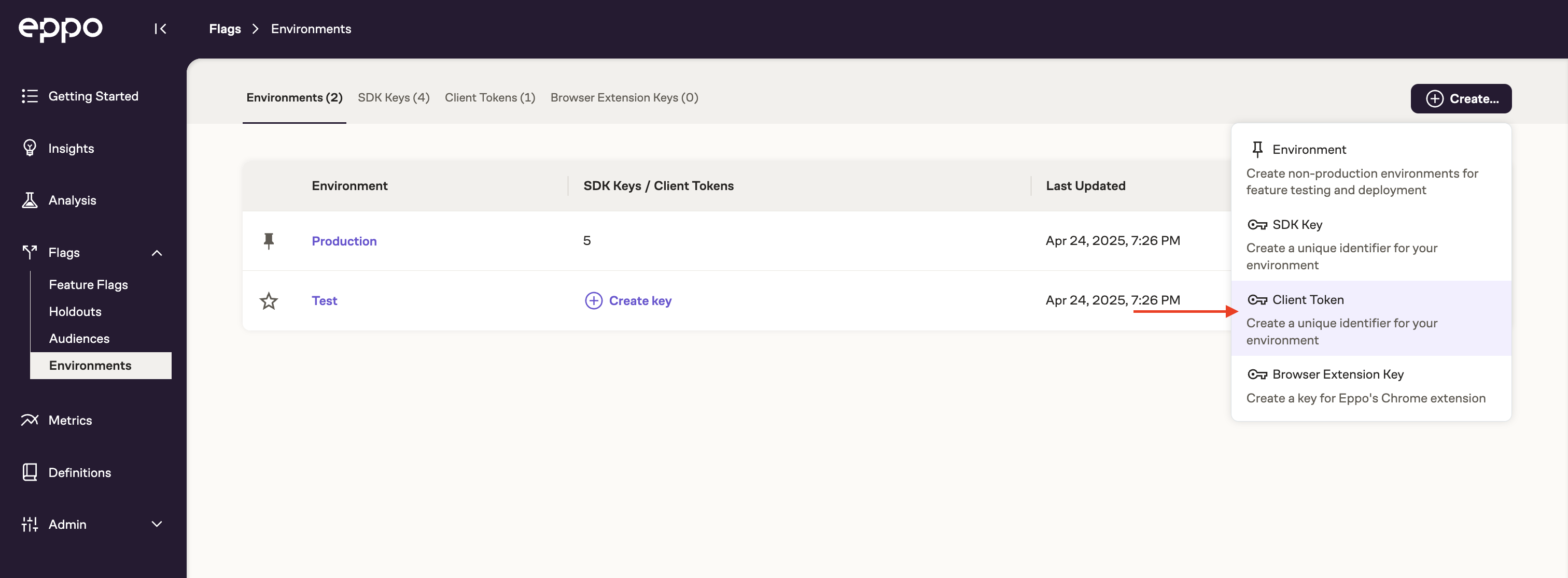 Client Token setup